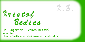 kristof bedics business card