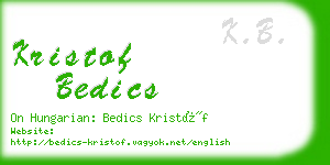 kristof bedics business card